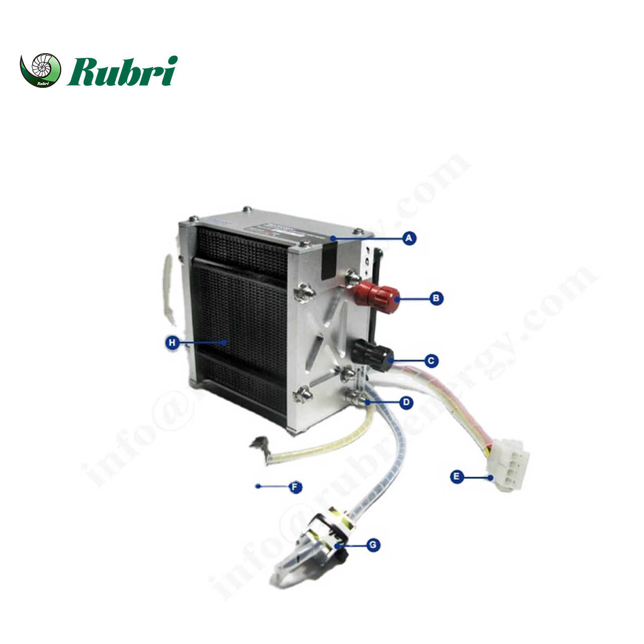 Gerador de energia de célula de combustível de hidrogênio refrigerado a ar de 500 W