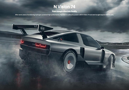 O supercarro a hidrogênio Hyundai N74 tem previsão de estreia em 2026.